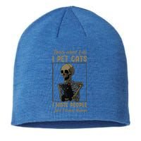 Skeleton Cat Kitten Lover Grumpy Skull Kitty Pet Owner Sustainable Beanie