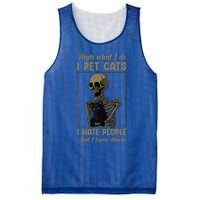 Skeleton Cat Kitten Lover Grumpy Skull Kitty Pet Owner Mesh Reversible Basketball Jersey Tank