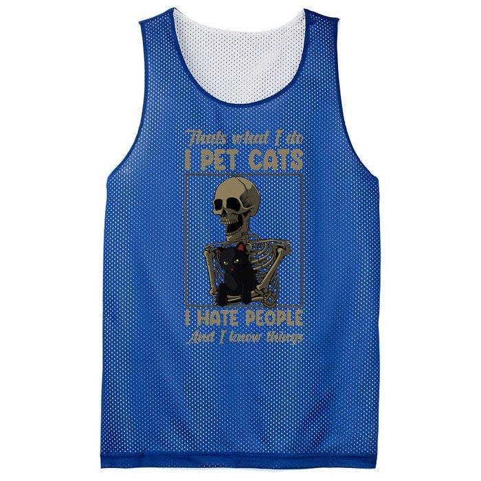 Skeleton Cat Kitten Lover Grumpy Skull Kitty Pet Owner Mesh Reversible Basketball Jersey Tank