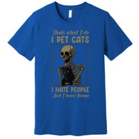 Skeleton Cat Kitten Lover Grumpy Skull Kitty Pet Owner Premium T-Shirt