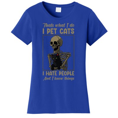 Skeleton Cat Kitten Lover Grumpy Skull Kitty Pet Owner Women's T-Shirt