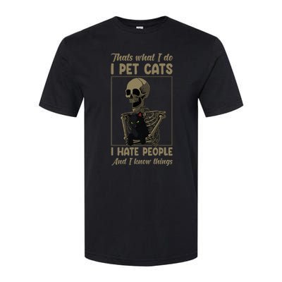 Skeleton Cat Kitten Lover Grumpy Skull Kitty Pet Owner Softstyle CVC T-Shirt