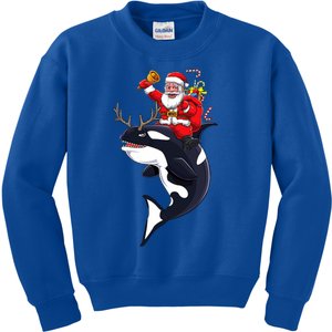 Santa Claus Killer Whale Orca Cute Animal Gift Kids Sweatshirt