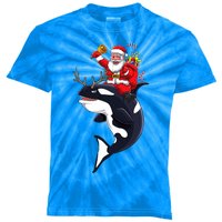 Santa Claus Killer Whale Orca Cute Animal Gift Kids Tie-Dye T-Shirt