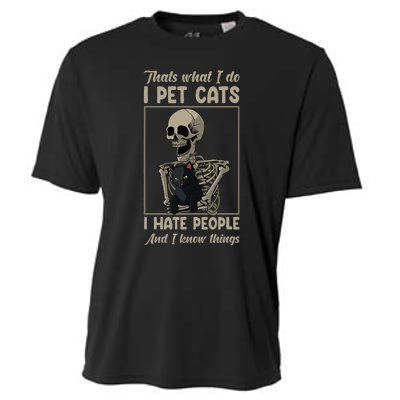 Skeleton Cat Kitten Lover Grumpy Skull Kitty Pet Owner Cooling Performance Crew T-Shirt