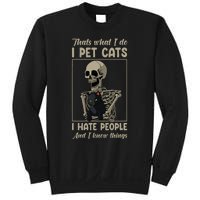 Skeleton Cat Kitten Lover Grumpy Skull Kitty Pet Owner Sweatshirt