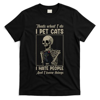 Skeleton Cat Kitten Lover Grumpy Skull Kitty Pet Owner T-Shirt