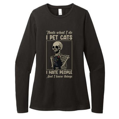 Skeleton Cat Kitten Lover Grumpy Skull Kitty Pet Owner Womens CVC Long Sleeve Shirt