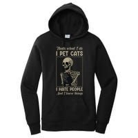 Skeleton Cat Kitten Lover Grumpy Skull Kitty Pet Owner Women's Pullover Hoodie