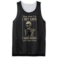 Skeleton Cat Kitten Lover Grumpy Skull Kitty Pet Owner Mesh Reversible Basketball Jersey Tank