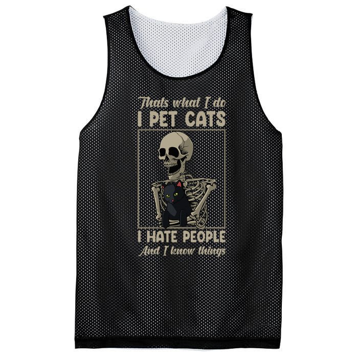 Skeleton Cat Kitten Lover Grumpy Skull Kitty Pet Owner Mesh Reversible Basketball Jersey Tank