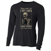 Skeleton Cat Kitten Lover Grumpy Skull Kitty Pet Owner Cooling Performance Long Sleeve Crew