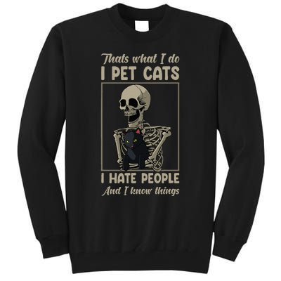 Skeleton Cat Kitten Lover Grumpy Skull Kitty Pet Owner Tall Sweatshirt