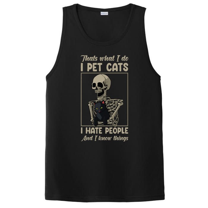 Skeleton Cat Kitten Lover Grumpy Skull Kitty Pet Owner PosiCharge Competitor Tank