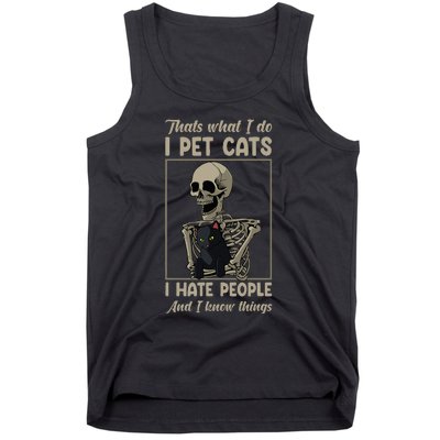 Skeleton Cat Kitten Lover Grumpy Skull Kitty Pet Owner Tank Top