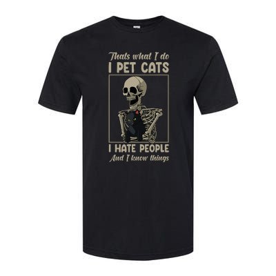 Skeleton Cat Kitten Lover Grumpy Skull Kitty Pet Owner Softstyle CVC T-Shirt