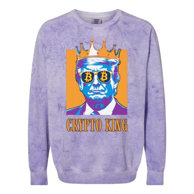 Sarcastic Crypto King Trump Bitcoin Trust In Math Bullrun Colorblast Crewneck Sweatshirt