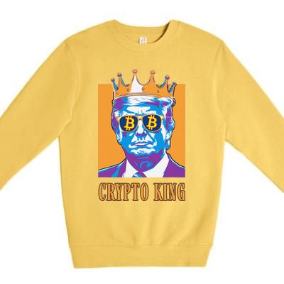 Sarcastic Crypto King Trump Bitcoin Trust In Math Bullrun Premium Crewneck Sweatshirt