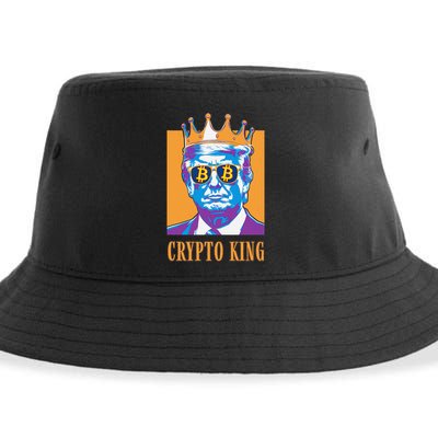 Sarcastic Crypto King Trump Bitcoin Trust In Math Bullrun Sustainable Bucket Hat
