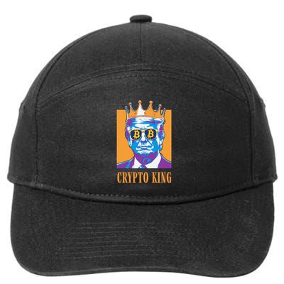Sarcastic Crypto King Trump Bitcoin Trust In Math Bullrun 7-Panel Snapback Hat