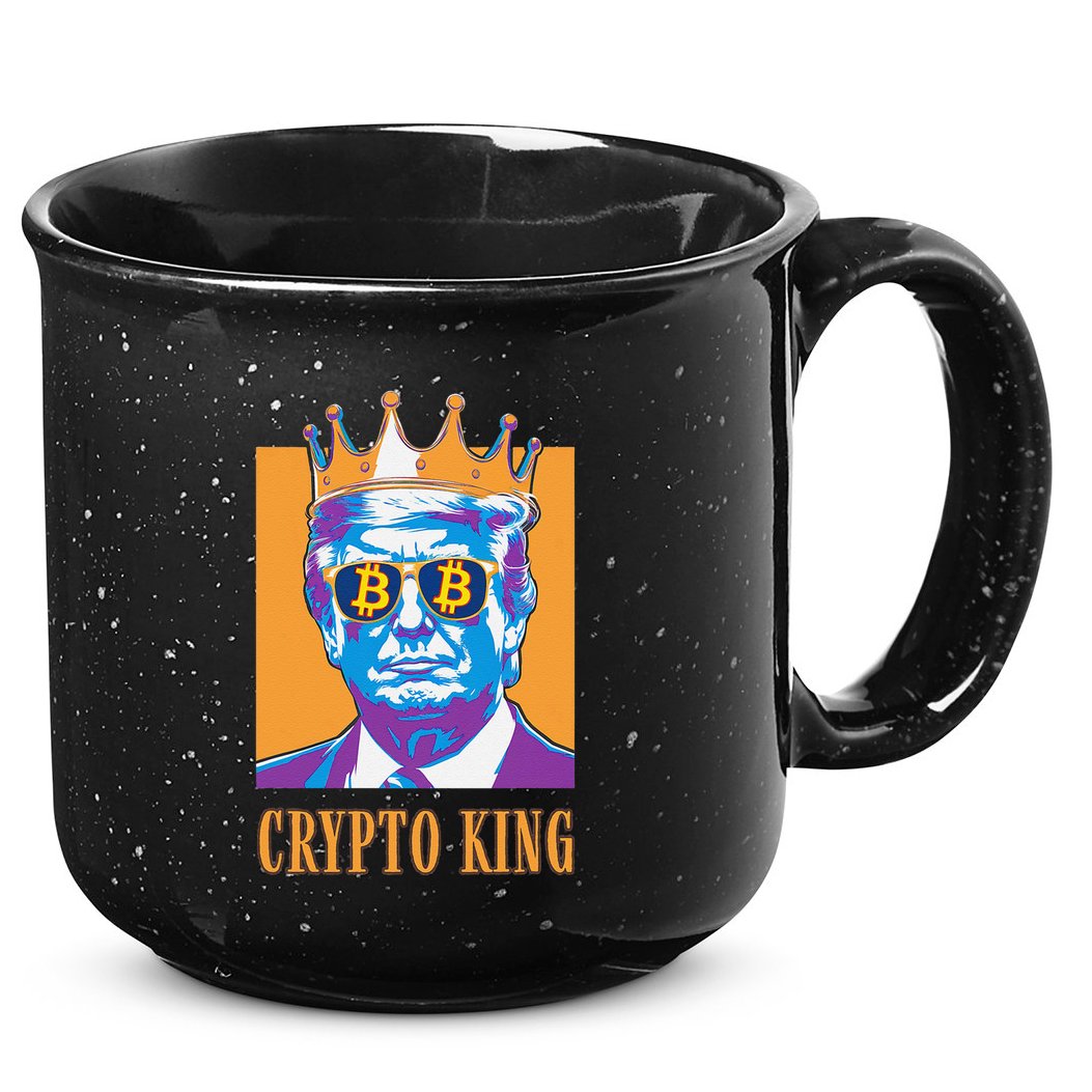 Sarcastic Crypto King Trump Bitcoin Trust In Math Bullrun 15oz Campfire Ceramic Mug
