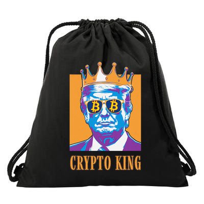 Sarcastic Crypto King Trump Bitcoin Trust In Math Bullrun Drawstring Bag
