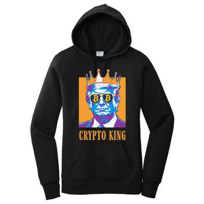 Sarcastic Crypto King Trump Bitcoin Trust In Math Bullrun Women's Pullover Hoodie
