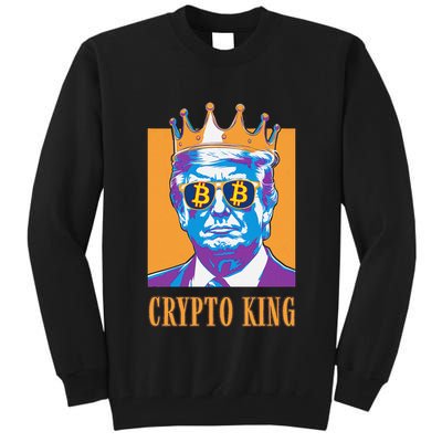 Sarcastic Crypto King Trump Bitcoin Trust In Math Bullrun Tall Sweatshirt