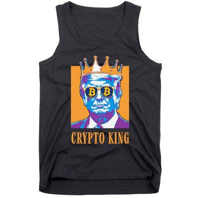 Sarcastic Crypto King Trump Bitcoin Trust In Math Bullrun Tank Top