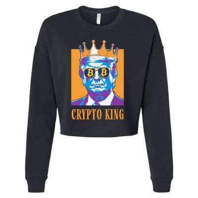Sarcastic Crypto King Trump Bitcoin Trust In Math Bullrun Cropped Pullover Crew
