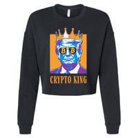 Sarcastic Crypto King Trump Bitcoin Trust In Math Bullrun Cropped Pullover Crew