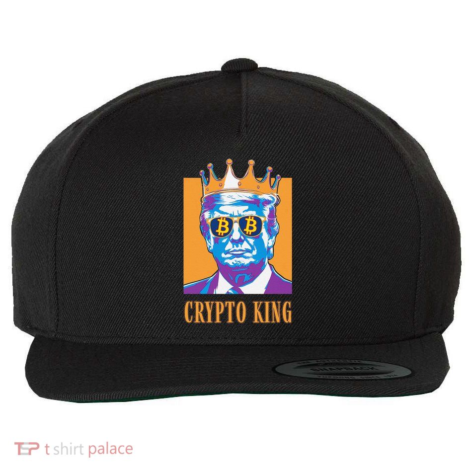 Sarcastic Crypto King Trump Bitcoin Trust In Math Bullrun Wool Snapback Cap