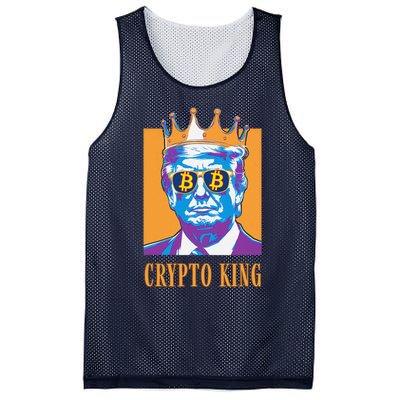 Sarcastic Crypto King Trump Bitcoin Trust In Math Bullrun Mesh Reversible Basketball Jersey Tank