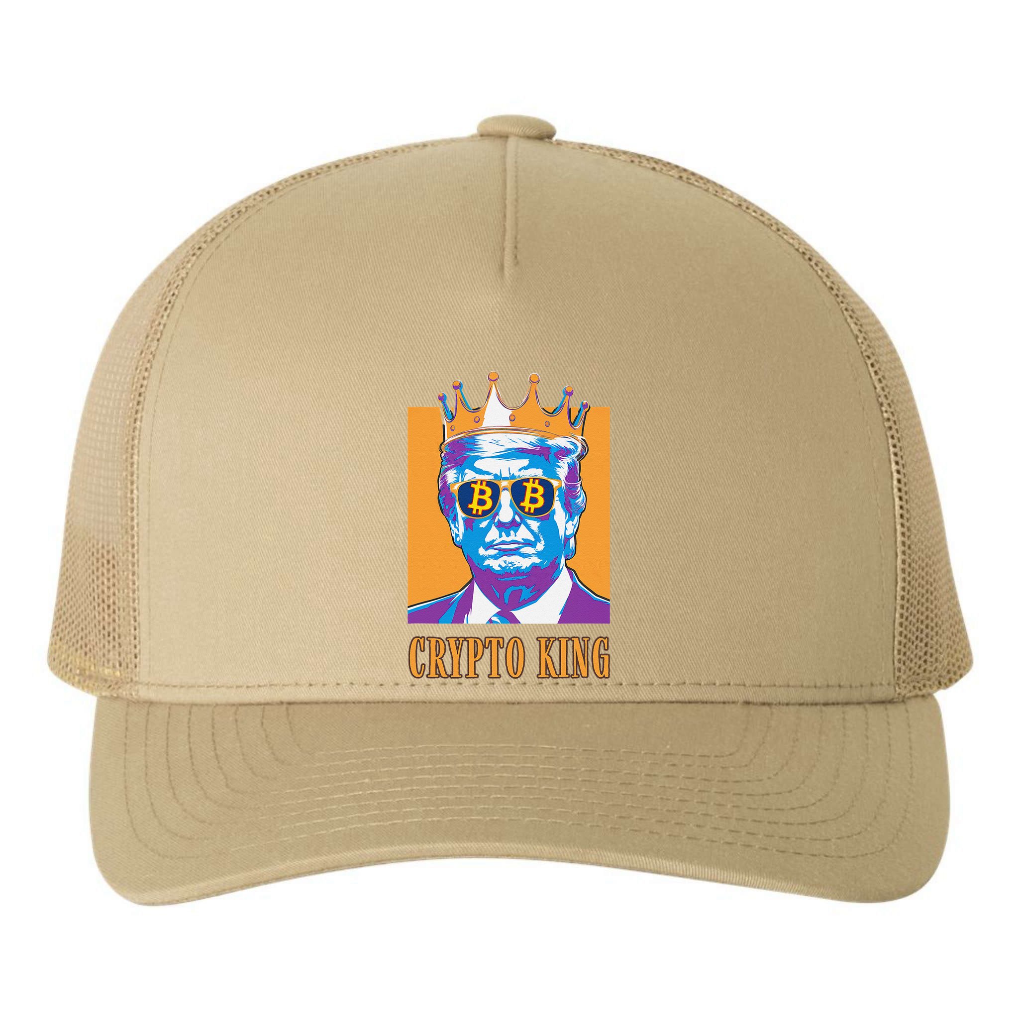 Sarcastic Crypto King Trump Bitcoin Trust In Math Bullrun Yupoong Adult 5-Panel Trucker Hat