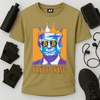 Sarcastic Crypto King Trump Bitcoin Trust In Math Bullrun Performance Shirt