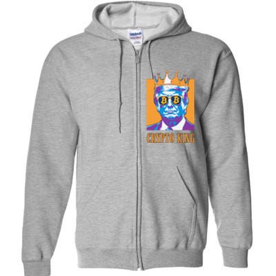 Sarcastic Crypto King Trump Bitcoin Trust In Math Bullrun Full Zip Hoodie