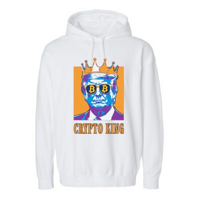 Sarcastic Crypto King Trump Bitcoin Trust In Math Bullrun Garment-Dyed Fleece Hoodie