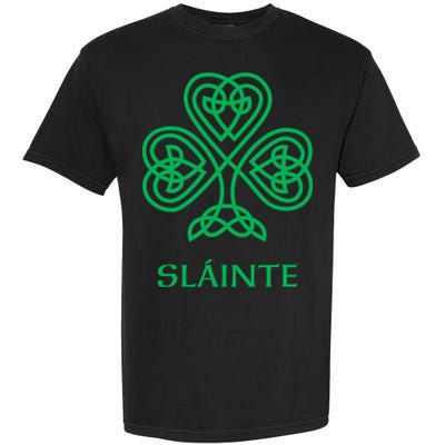 Slainte Celtic Knot Irish Shamrock Garment-Dyed Heavyweight T-Shirt