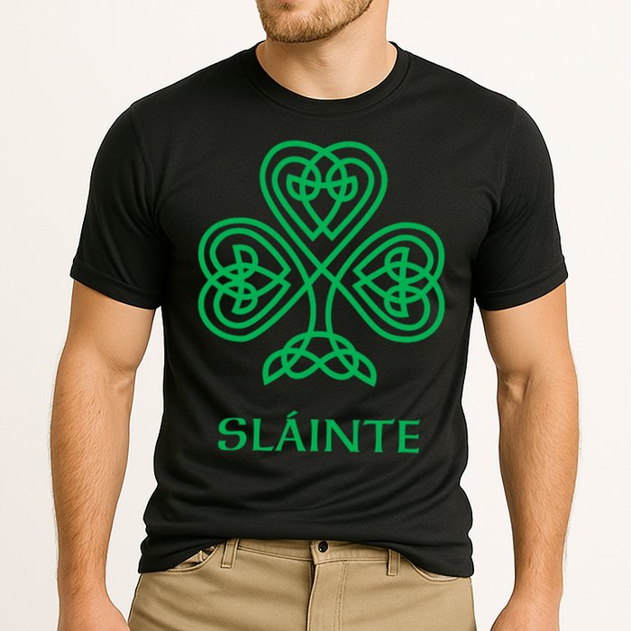 Slainte Celtic Knot Irish Shamrock Cooling Performance Crew T-Shirt