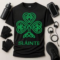 Slainte Celtic Knot Irish Shamrock Cooling Performance Crew T-Shirt