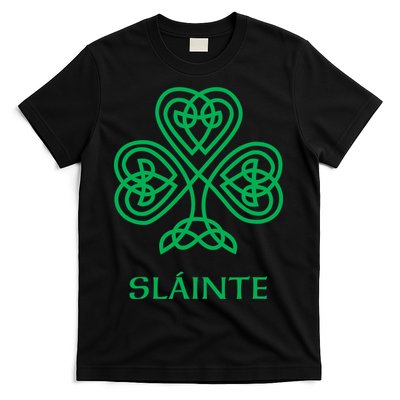 Slainte Celtic Knot Irish Shamrock T-Shirt