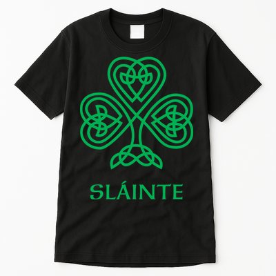 Slainte Celtic Knot Irish Shamrock Tall T-Shirt