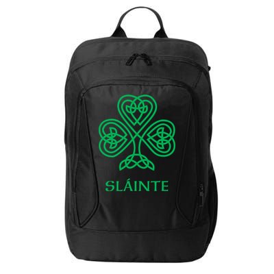 Slainte Celtic Knot Irish Shamrock City Backpack