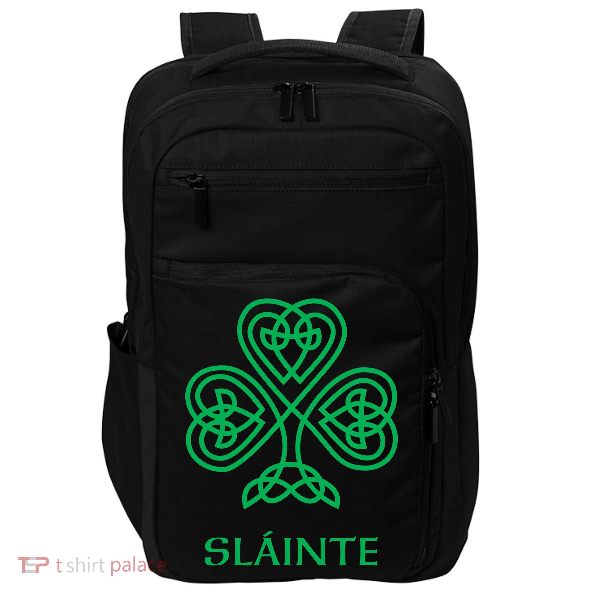 Slainte Celtic Knot Irish Shamrock Impact Tech Backpack