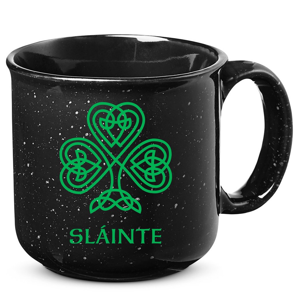 Slainte Celtic Knot Irish Shamrock 15oz Campfire Ceramic Mug