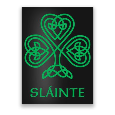 Slainte Celtic Knot Irish Shamrock Poster
