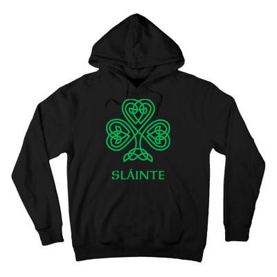 Slainte Celtic Knot Irish Shamrock Tall Hoodie