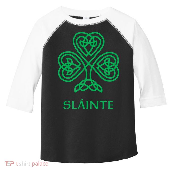 Slainte Celtic Knot Irish Shamrock Toddler Fine Jersey T-Shirt