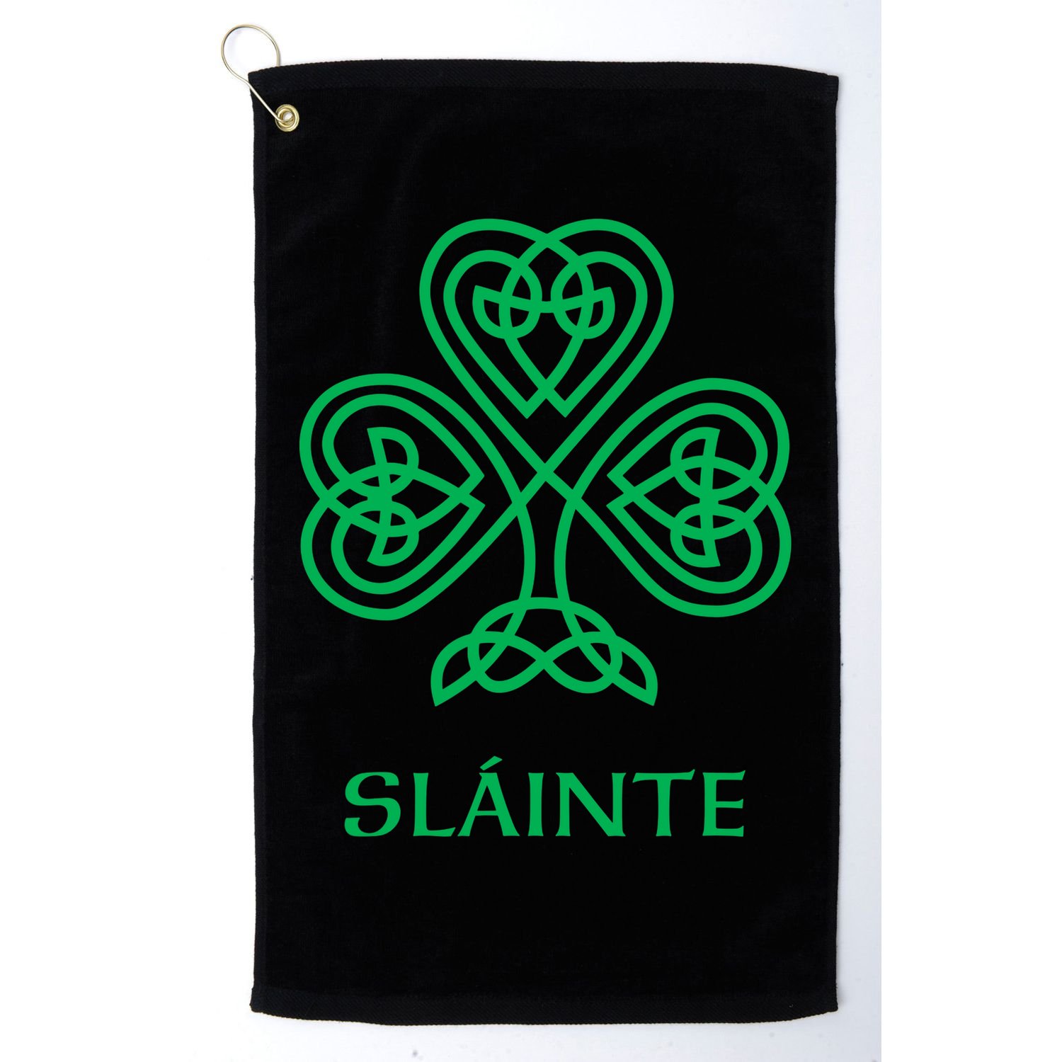 Slainte Celtic Knot Irish Shamrock Golf Towel
