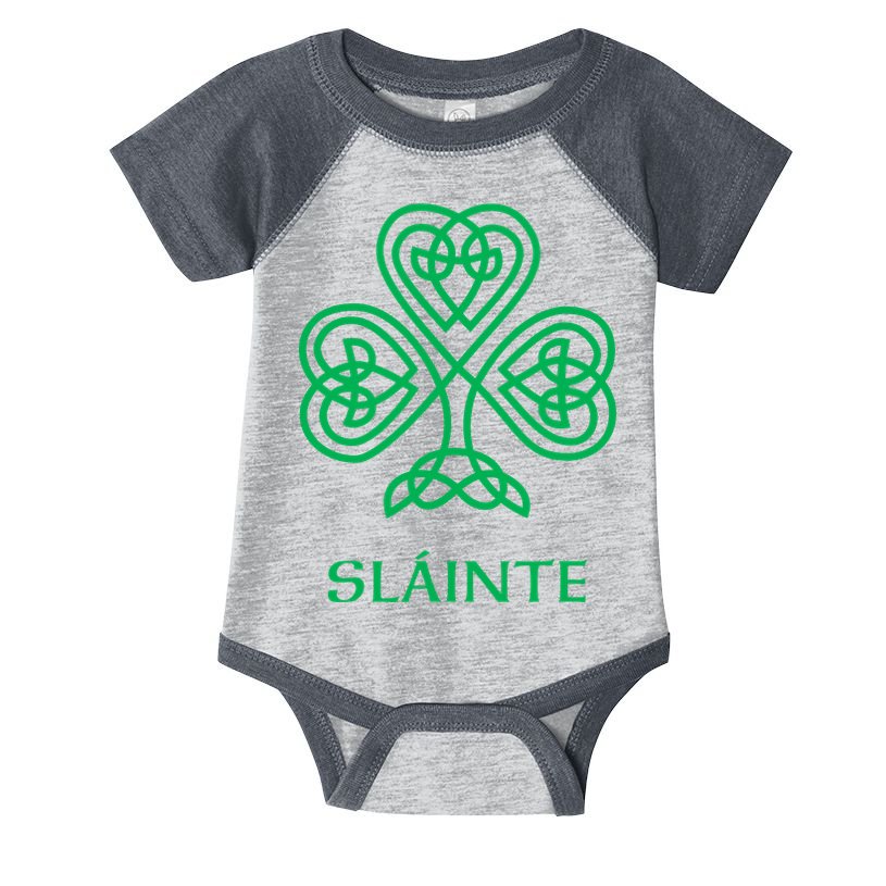 Slainte Celtic Knot Irish Shamrock Infant Baby Jersey Bodysuit